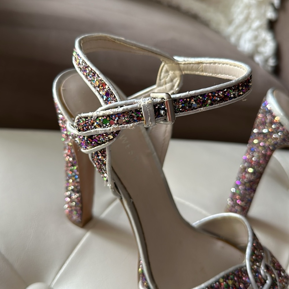 Unique vintage Nine West glitter encrusted 3-inch heel, size 6.5 - Picture 2 of 4